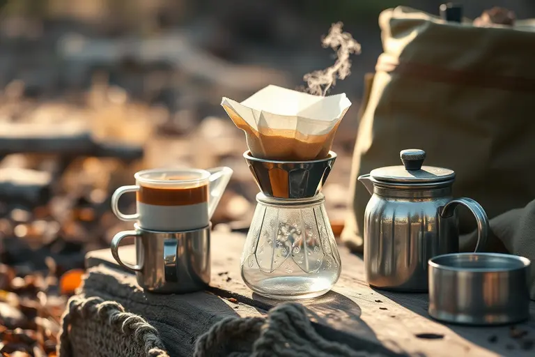 Ein feinmaschiger Kaffeefilter aus Edelstahl wird unter klarem Wasser mit einer Bürste von Kaffeeresten und Kaffeeölen gereinigt